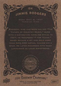 2014 Upper Deck Goodwin Champions #154 Jimmie Rodgers Back