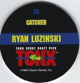 1993 Classic Four Sport - Tonx #25 Ryan Luzinski Back