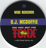 1993 Classic Four Sport - Tonx #28 O.J. McDuffie Back