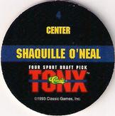 1993 Classic Four Sport - Tonx #4 Shaquille O'Neal Back
