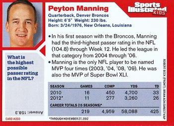 2013 Sports Illustrated for Kids #203 Peyton Manning Back