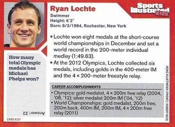 2013 Sports Illustrated for Kids #217 Ryan Lochte Back