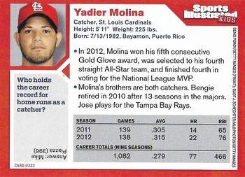 2013 Sports Illustrated for Kids #223 Yadier Molina Back