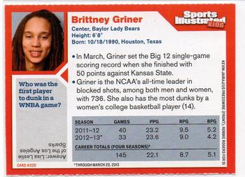 2013 Sports Illustrated for Kids #226 Brittney Griner Back