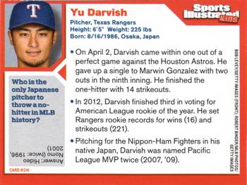 2013 Sports Illustrated for Kids #241 Yu Darvish Back