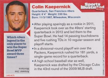 2013 Sports Illustrated for Kids #275 Colin Kaepernick Back