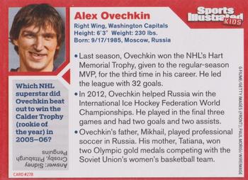 2013 Sports Illustrated for Kids #278 Alex Ovechkin Back