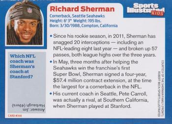 2014 Sports Illustrated for Kids #346 Richard Sherman Back