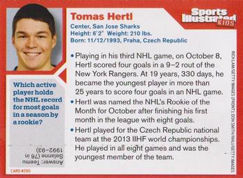 2014 Sports Illustrated for Kids #290 Tomas Hertl Back