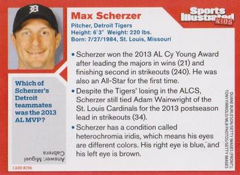 2014 Sports Illustrated for Kids #296 Max Scherzer Back