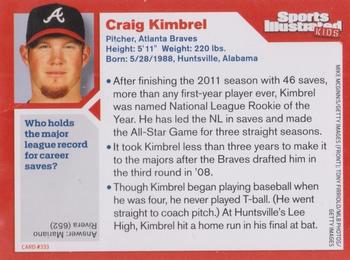 2014 Sports Illustrated for Kids #333 Craig Kimbrel Back