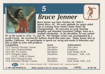 1991 Impel U.S. Olympic Cards Decathlon Gold #5 Bruce Jenner Back