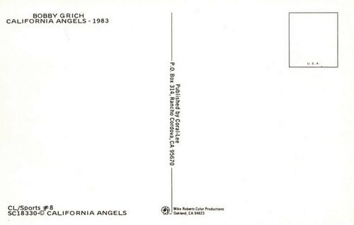 1979-83 Coral-Lee Postcards #8 Bobby Grich Back