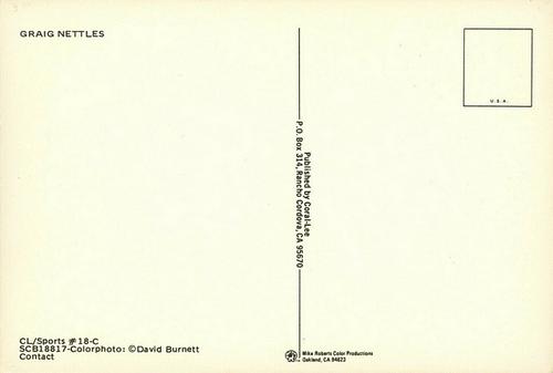 1979-83 Coral-Lee Postcards #18-C Graig Nettles Back