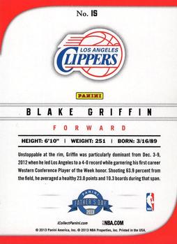 2013 Panini Father's Day #15 Blake Griffin Back