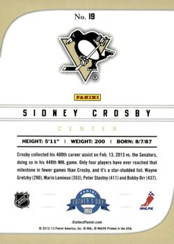 2013 Panini Father's Day #19 Sidney Crosby Back