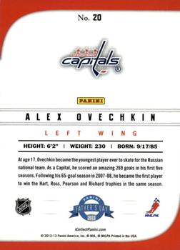 2013 Panini Father's Day #20 Alexander Ovechkin Back