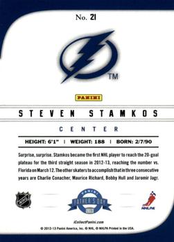 2013 Panini Father's Day #21 Steven Stamkos Back