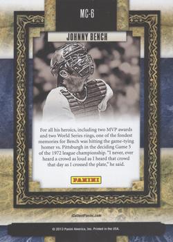 2013 Panini Father's Day - Museum Collection #MC-6 Johnny Bench Back