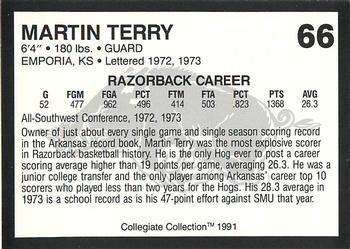 1991 Collegiate Collection Arkansas Razorbacks #66 Martin Terry Back