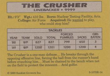 1990-91 Sunkist Wacky Players #NNO The Crusher Back