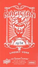 2014 Upper Deck Goodwin Champions - Mini Foil Magician Red #91 Lindsey Vonn Back