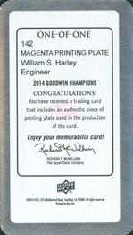 2014 Upper Deck Goodwin Champions - Mini Printing Plates Magenta #142 William S. Harley Back