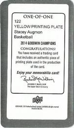 2014 Upper Deck Goodwin Champions - Mini Printing Plates Yellow #122 Stacey Augmon Back
