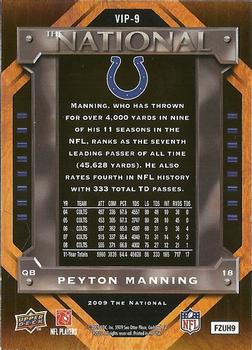 2009 Upper Deck The National VIP National Convention #VIP-9 Peyton Manning Back