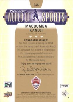 2011 Upper Deck World of Sports - Autographs #246 Macoumba Kandji Back