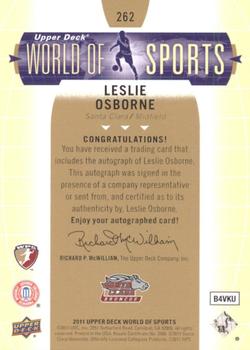 2011 Upper Deck World of Sports - Autographs #262 Leslie Osborne Back