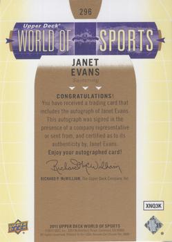 2011 Upper Deck World of Sports - Autographs #296 Janet Evans Back