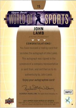 2011 Upper Deck World of Sports - Autographs #15 John Lamb Back