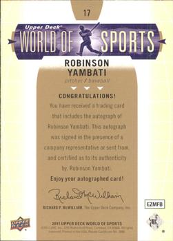 2011 Upper Deck World of Sports - Autographs #17 Robinson Yambati Back
