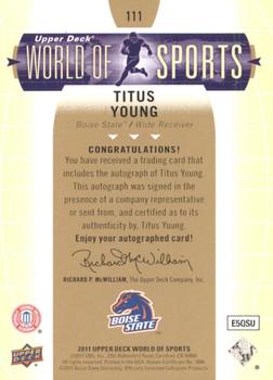 2011 Upper Deck World of Sports - Autographs #111 Titus Young Back