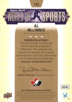 2011 Upper Deck World of Sports - Autographs #152 Al MacInnis Back