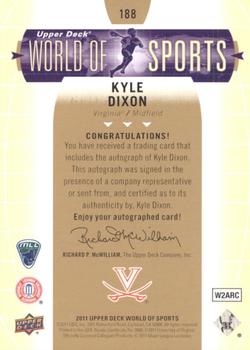 2011 Upper Deck World of Sports - Autographs #188 Kyle Dixon Back