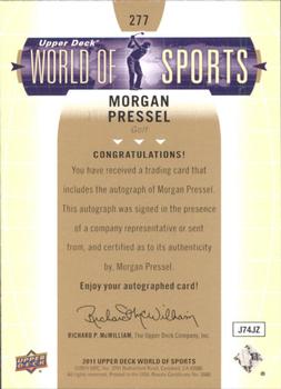 2011 Upper Deck World of Sports - Autographs #277 Morgan Pressel Back