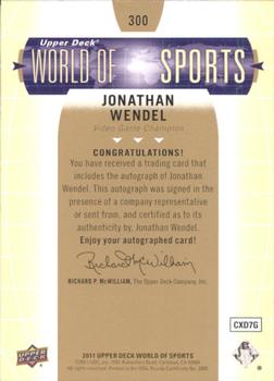 2011 Upper Deck World of Sports - Autographs #300 Jonathan Wendel Back