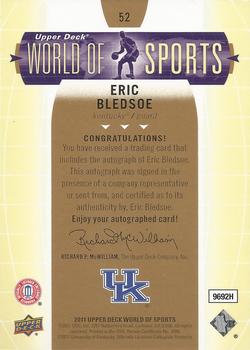2011 Upper Deck World of Sports - Autographs #52 Eric Bledsoe Back