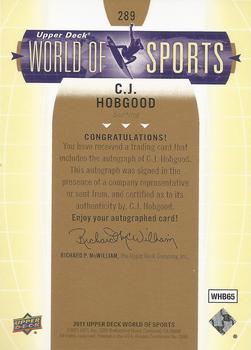 2011 Upper Deck World of Sports - Autographs #289 C.J. Hobgood Back