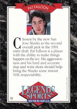 1992 Legends Sports Memorabilia #10 Pat Falloon Back