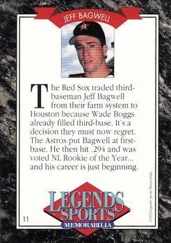 1992 Legends Sports Memorabilia #11 Jeff Bagwell Back