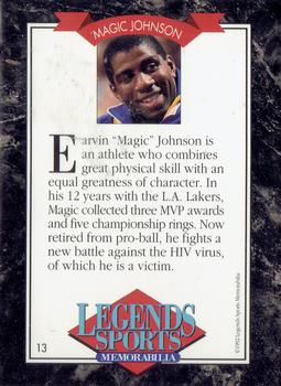 1992 Legends Sports Memorabilia #13 Magic Johnson Back