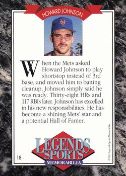 1992 Legends Sports Memorabilia #18 Howard Johnson Back