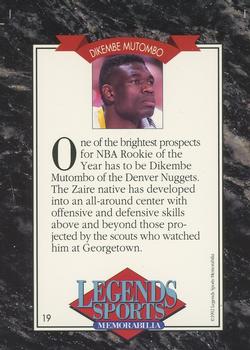 1992 Legends Sports Memorabilia #19 Dikembe Mutombo Back