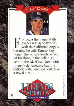 1992 Legends Sports Memorabilia #42 Wally Joyner Back