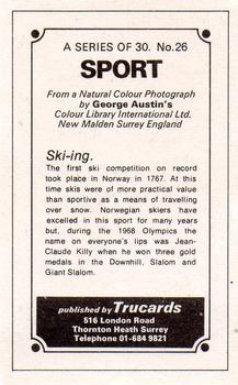 1970 Trucards Sport #26 Ski-ing Back