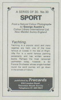 1970 Trucards Sport #30 Yachting Back