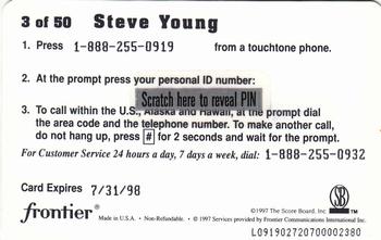 1997 Score Board Talk N' Sports - Phone Cards $1 #3 Steve Young Back